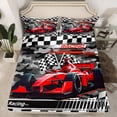 thumbnail image 2 of Feelyou Racing Car Kids Full Size Sheets, Extreme Sports Lover Bed Sheets, Camo Checkered Flag Sheet Sets, Lightweight Room Decor, 4pcs, 2 of 7