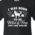 thumbnail image 4 of Inktastic I Was Born to Be Wild and Free with Wolf and Mountains Youth T-Shirt, 4 of 5