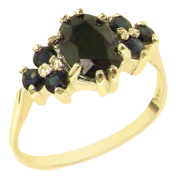 LBG 14k Yellow Gold Real Genuine Sapphire Womens Band Ring - Size 10