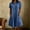*Blue, variant on Women's Collared Short Sleeve Shirt Dress,Casual Button Front Ruffle Hem A-Line Dress with Pockets Light Blue,Women's Plus L
