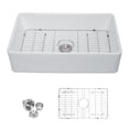 thumbnail image 4 of Logmey 33"x20" Kitchen Sink in White Ceramic,Single Bowl Porcelain Sink with Strainer, 4 of 8