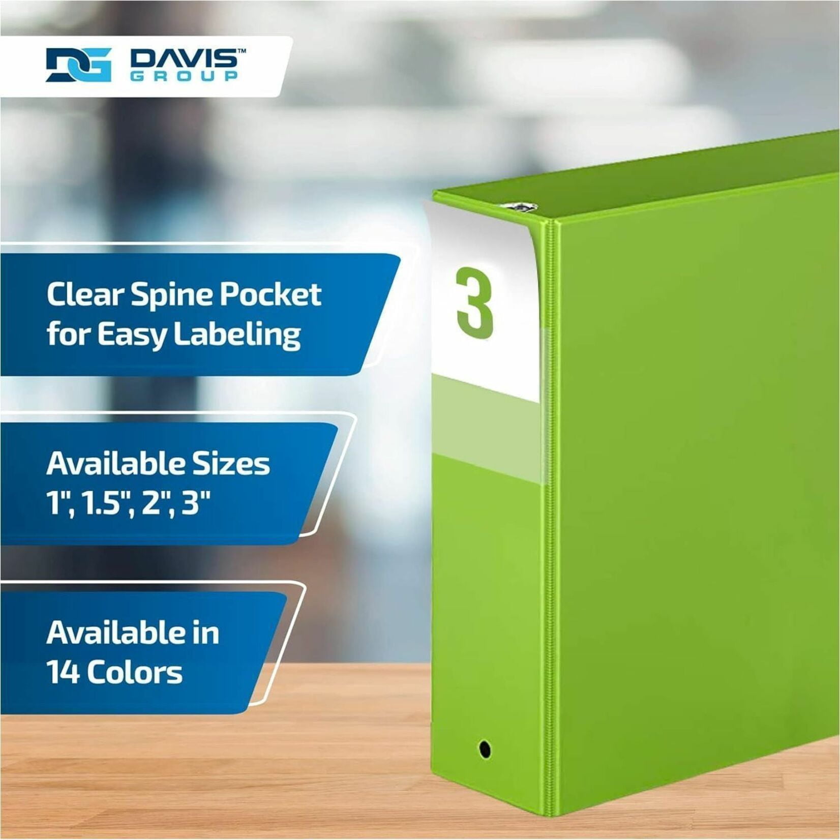 Davis Group Premium Economy, Round Ring, Binder, 6 Pack (Lime Green, 3")