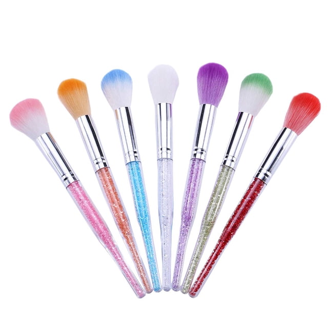Beautifultracy 7 piezas suave removedor de polvo para uñas, limpiador de brochas para acrílico y polvo de maquillaje, brochas para colorete