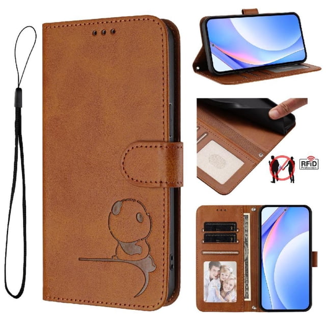 Flip Case for Samsung Galaxy S21 Ultra RFID Blocking Magnetic Clasp Wallet Case with 3 Card Slots and Kickstand Function