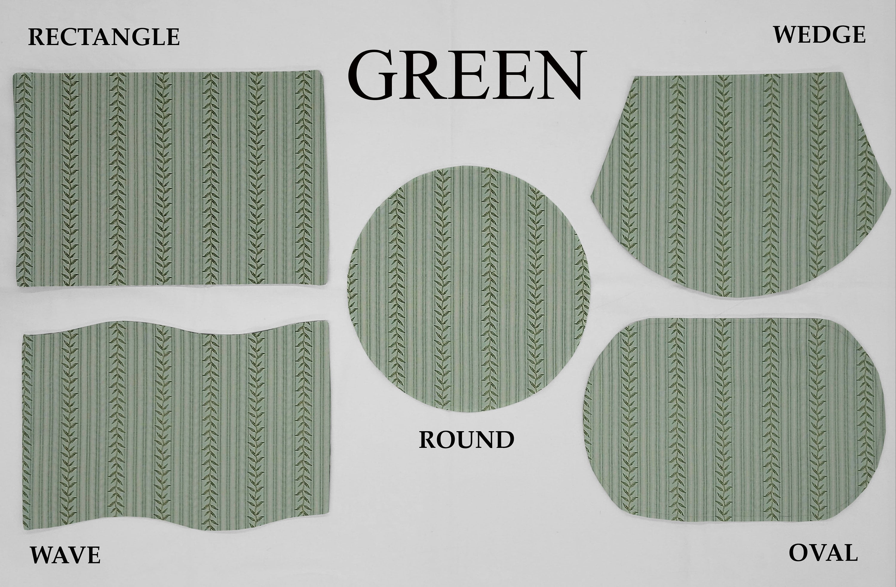 Striped Vines Placemats by Penny's Needful Things (Wave - Set of 2) (Green)