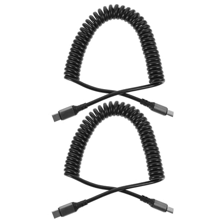 FENGGUIQU Coiled Usb C Cable Black 2Pcs 1.8M Tpe