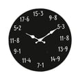 thumbnail image 1 of DimyFew Horloge Murale Silencieuse Tableau Noir Mathématiques Moderne Ronde Suspendue Décorative Sans Tic-Tac Bois Formule Unique Montre Adaptée pour Salon Bureau à Domicile Chambre Classe Style B, 1 of 8