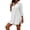 White, variant on Shine Up Swimsuit Coverups for Women Chiffon Bikini Swimwear Summer Beach Cover-Up Loose Pom Pom Shirt Dress