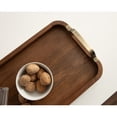 thumbnail image 4 of Kate and Laurel Farson Modern Decorative Wood Rectangle Tray with Handles, 10 x 24, Walnut Brown and Antique Brass, Transitional Rectangular Tray for Use as Entryway Tray Decor or Ottoman Serving Tray, 4 of 10