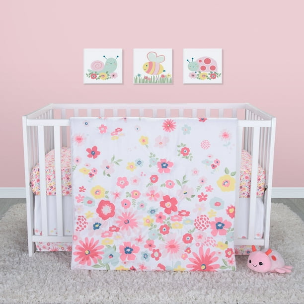 Sammy And Lou Floral Sprinkles 4 Piece Crib Bedding Set. Floral Scatter