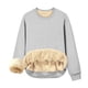thumbnail image 1 of Qucoqpe - Camiseta de manga larga con cuello redondo para mujer, sudadera cálida de invierno con forro polar, blusa informal de color liso, blusa gris L, 1 of 8