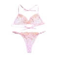 thumbnail image 1 of Gibobby Conjunto de lencería de encaje Conjunto de Lencería Sexy para Mujer Ropa Interior de Encaje Interior con Cuello V Ropa de Dormir(Rosa, M), 1 of 5