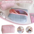 thumbnail image 2 of Velvet Makeup Bag Portable for Travel Size with Zipper to Storage Toiletries, 2 of 7