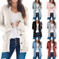 thumbnail image 2 of Cárdigan informal de estilo europeo y americano para mujer, de otoño e invierno, con botones torcidos de color liso, 2 of 6