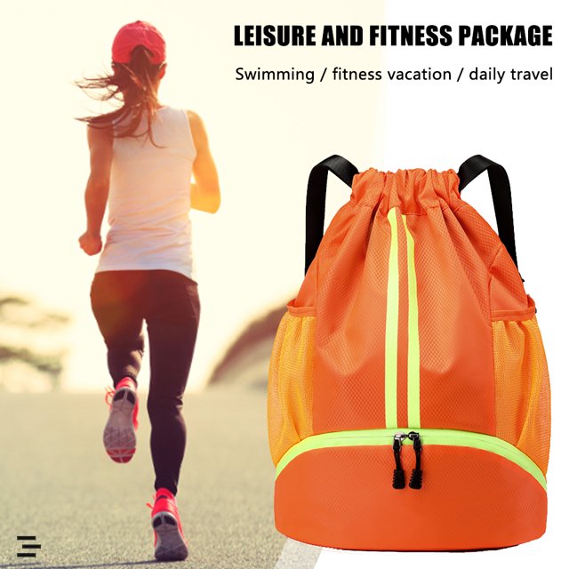 Mochila con cordón, bolsas de gimnasio portátiles de alta capacidad para ir a nadar