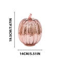 thumbnail image 4 of Yyuenw Rose Gold Glass Pumpkin Light, LED Timer Battery Operated Halloween Fall Decor, Mercury Glass Table Centerpiece for Home Mantel, 4 of 8