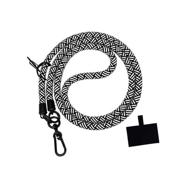 Cordón para teléfono resistente de 0,6 mm de grosor, versátil y universal. Blanco negro
