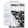 thumbnail image 4 of No Hook Shower Curtain with Snap-in Liner, Eiffel Tower Waterproof Fabric Bathroom Curtains, Vintage France Romantic European Paris City Art Bath Curtains & Mesh Top Window 54"x78", 4 of 9