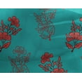 thumbnail image 4 of oneOone Georgette Viscose Turquoise Blue Fabric Floral Block Sewing Fabric By The Yard Printed Diy Clothing Sewing Supplies 42 Inch Wide, 4 of 4