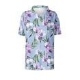 thumbnail image 6 of WCMZJ Hawaiian Shirts for Women Summer Beach Shirt Tropical Shirts Womens Hawaii Button Down Short Sleeve Blouses Button Up Tops Purple L, 6 of 6