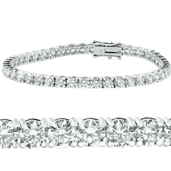 Pompeii 10 ct Diamond Tennis Bracelet 14k White Gold 7" Double Lock Clasp (G-H,I1)