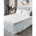 thumbnail image 4 of Boho Teal Green Floral Wrap Around Bed Skirts for King Bed 18" Drop,Bed Skirt with Adjustable Elastic Belt Dust Ruffle Bed Valance for Bedroom Hotel Vintage Farmhouse Paisley Leaf Bed Frame Cover, 4 of 7