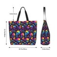 thumbnail image 5 of Yiaed mushroom rainbow color Skull Print Handbag for Women Tote Purse Shoulder Bag Large Fashion Hobo Purse Handbag Shopping Tote, 5 of 5