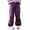 Purple, variant on Tfken Toddler Children Girls Pants Warm Elastic Waist Cargo Straight-Leg Solid Color Black Trousers Size 8-9 Years