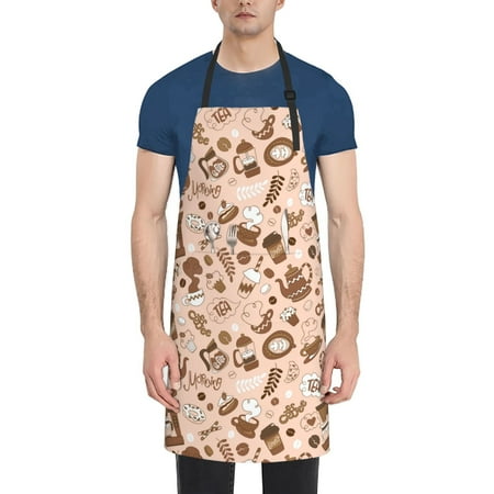 

Naloa coffee tea pots Apron Kitchen Aprons with Pockets for Women Men Chef