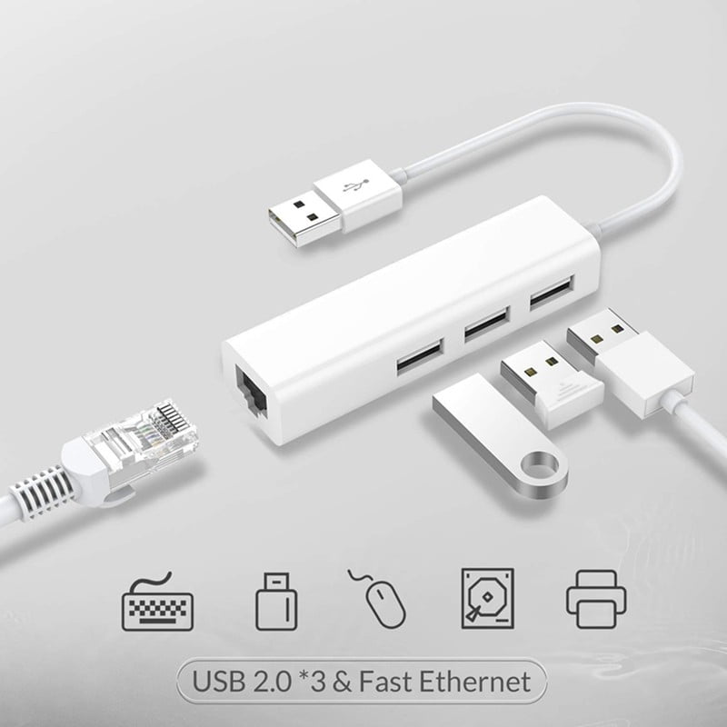 LENTION 3 USB Port Hub RJ45 Lan Adapter Laptop Ethernet Dock Network Extender for MacBook Air Pro Surface Book LENOVO ASUS HP DELL XPS