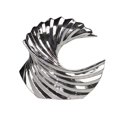 thumbnail image 1 of Benzara BM152313 Downrightly Imposing Decorative Ceramic Wave Vase, Silver, 1 of 1