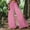 Pink, variant on Bzhegqhd Women's Solid Elastic Waistband Cotton and Linen Boho Cropped Wide-leg Casual Trouser Pants with Pocket