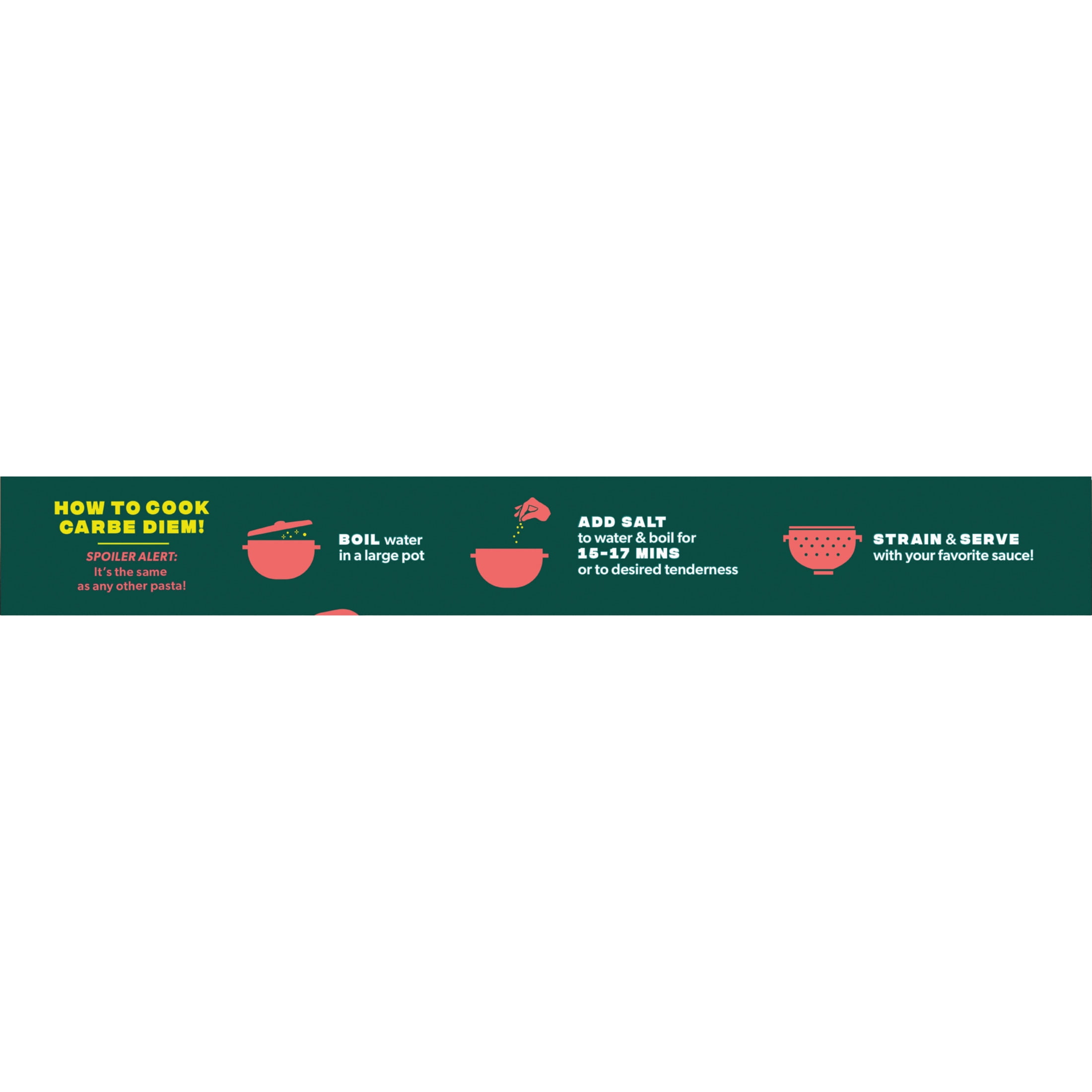 Carbe Diem Spaghetti Pasta, 12 oz, High Fiber, Egg-Free, Dairy-Free