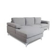 thumbnail image 3 of L-Shaped Sectional Velvet Sofa for Living Room Modern Futon Sofa with Metal Legs, Left Hand Facing Chaise 103.5" Sofa Couch for Small Space - Purple, 3 of 6