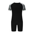 thumbnail image 5 of Jessboyy Workout Sets for Men 2 Piece Active Fit Stretchy Short Sleeve Tees and Shorts Outfits Quick Dry Athletic Running Gym Clothing Sets Black,S, 5 of 9