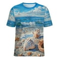 thumbnail image 5 of Beach Seashell Starfish T Shirts Basic T-Shirt Short Sleeve Ladies Tee Shirt Summer Graphic Clothing, 5 of 6