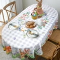 thumbnail image 2 of Easter Oval Tablecloth 60" x 120" Waterproof Fabric Spring Easter Bunny Table Cloths for Indoor Outdoor Kitchen Dining, 2 of 6