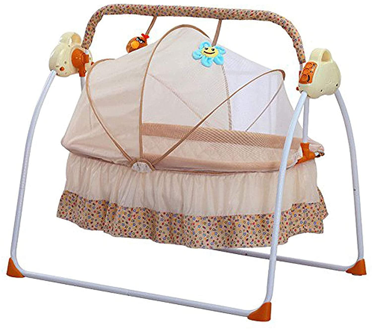 Cradle Rocking Chair Swings net Bed Basket Portable with Music 0-18 Months Blue 
