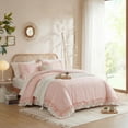 thumbnail image 6 of 100% Cotton Ruffled Comforter Set Queen, White Shabby Chic Farmhouse Bedding Set French Country Cute Comforter Set, 6 of 7