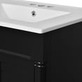 thumbnail image 6 of 24'' Bathroom Vanity with Top Sink, 2-Tier Modern Bathroom Storage Cabinet, Single Sink Bathroom Vanity, Large Storage Shelves, Black, 6 of 9
