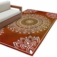thumbnail image 2 of 3'x5' Area Rugs, Orange Boho Indoor Outdoor Area Rug for Living Room Bedroom, Country Vintage Ethnic Abstract Geometric Washable Bathroom Rugs Kitchen Floor Carpet Mats Home Decor Aesthetic, 2 of 8