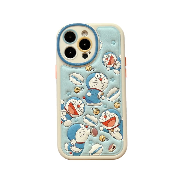Sanrio 3D Faux Leather Printing Doraemon Phone Cases For iPhone 14 13 12 11 Pro Max Back Cover