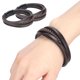 thumbnail image 5 of Pulsera Con Cierre Magnético, Pulsera Tejida De Cuero, Simple, Retro, Duradera Para Viajes, Recuerdos, Amigos ANGGREK Hebilla negra de cuero marrón, 5 of 8