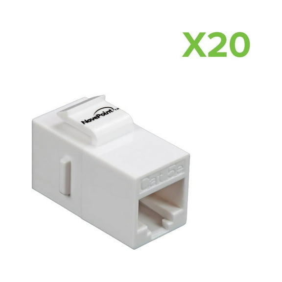 NavePoint CAT5e Keystone Coupler with PCB White 20-pack