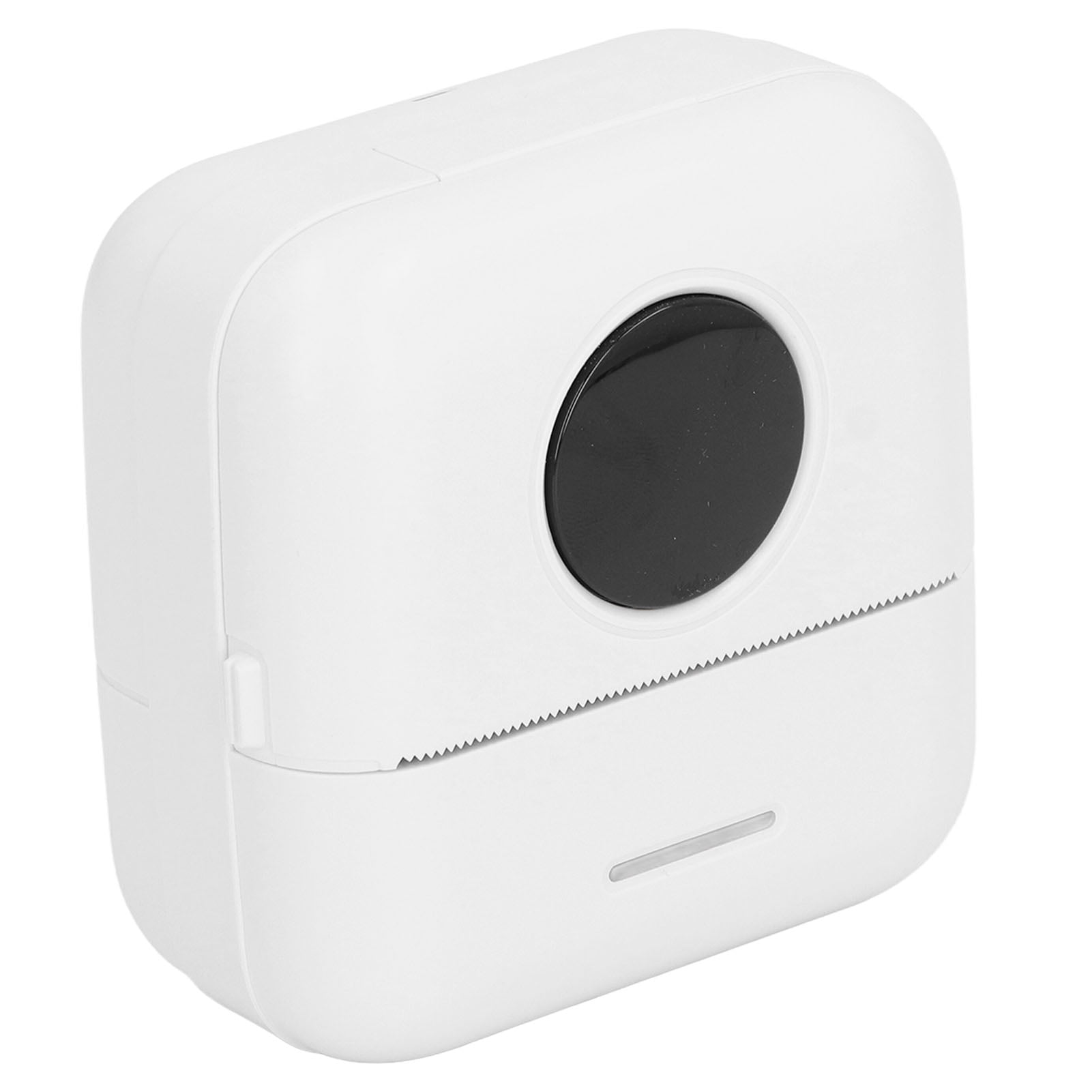 BIMZUC Mini Pocket Thermal Printer Portable Wireless Bluetooth High Definition Inkless Photo Label Sticker Printer with 5 Rolls Paper for Pictures Notes Receipts, White (3.2x3.2x1.8 inches)