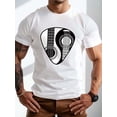 thumbnail image 1 of Camiseta con estampado de guitarra Yin y Yang para hombre, camisetas informales, 1 of 4