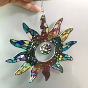 Sunflower Stain Glass Window Hanging Windows Multicolor Diamond Finish High Stained Glass Suncatcher Window Panel Gift For Family And Friends
