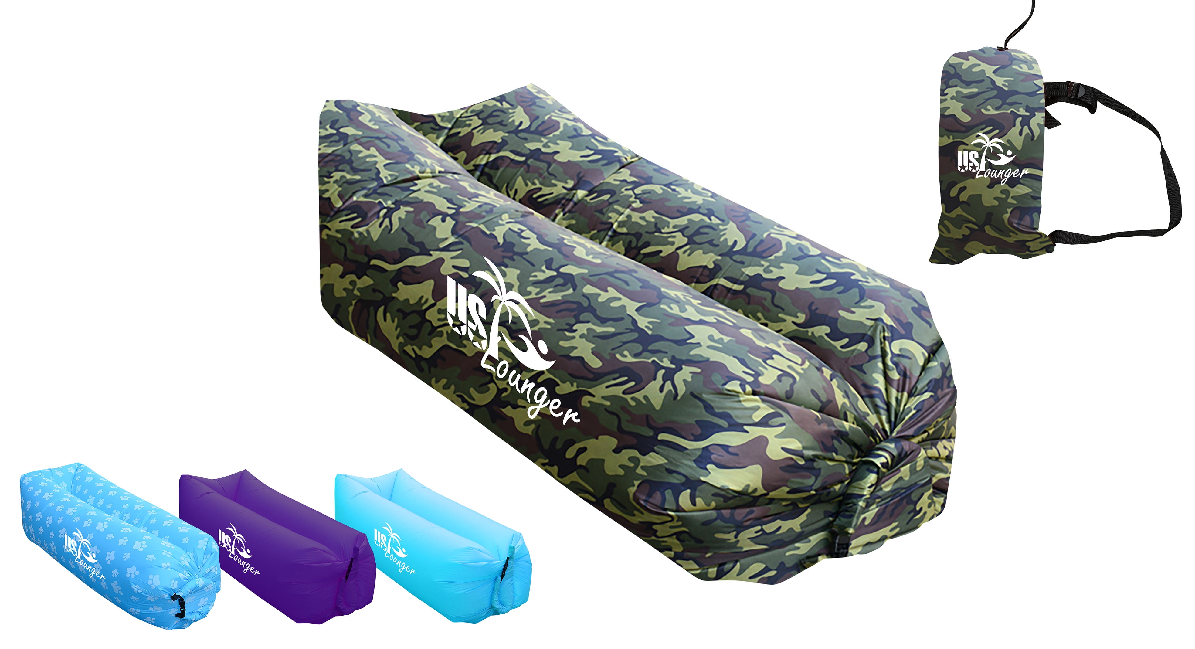 US Lounger Camouflage Fast Inflatable Portable Outdoor or Indoor Wind