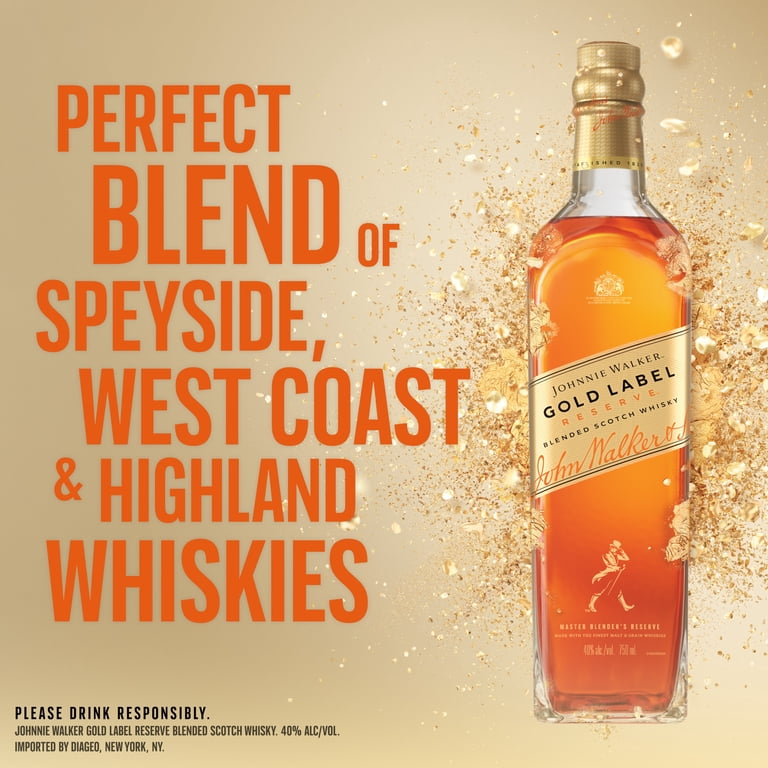 Johnnie Walker Gold Label Reserve Blended Scotch Whisky, 750 mL
