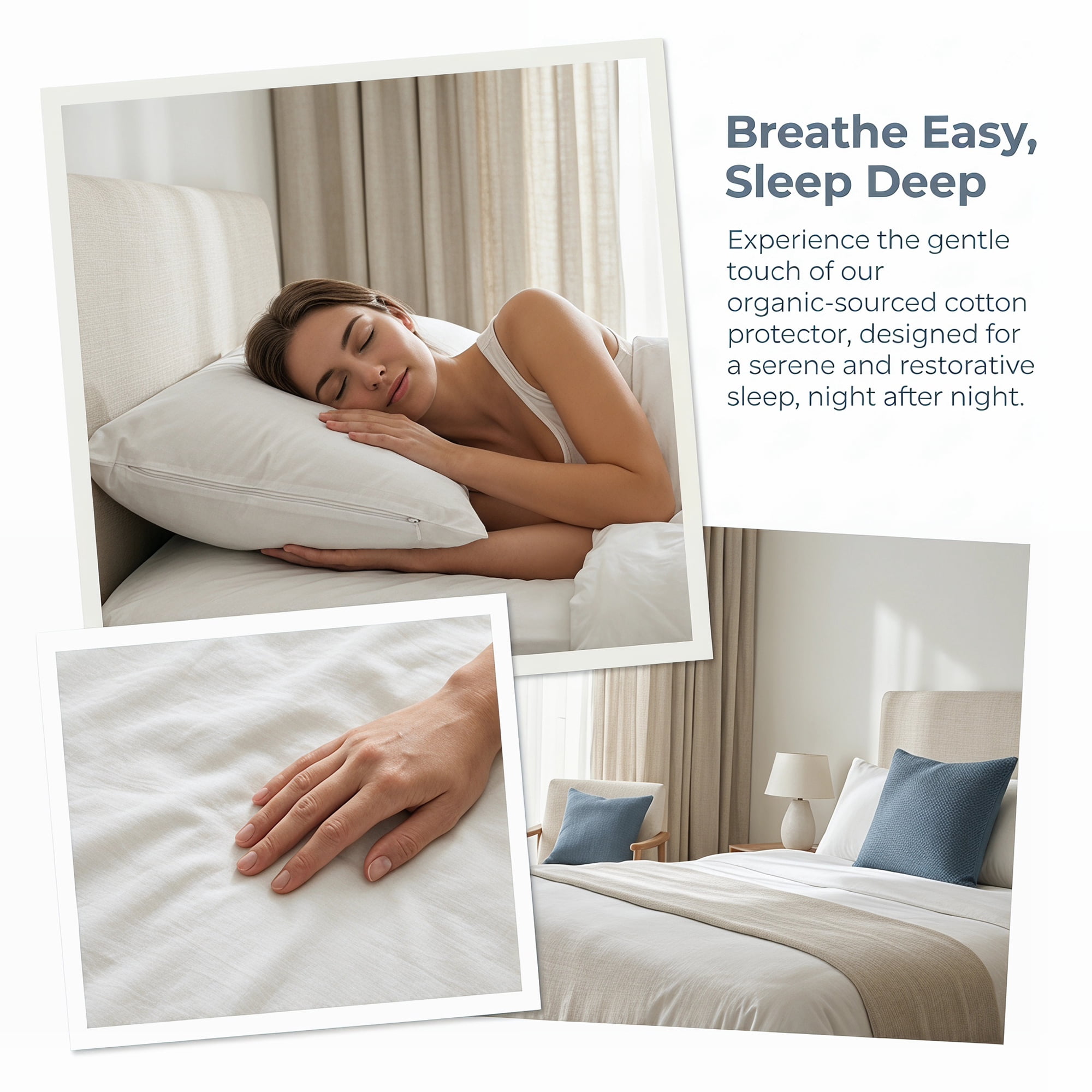 Unique Bargains Pillow Protectors with Zipper Breathable Cotton Throw Pillow Cover 21"x31"
